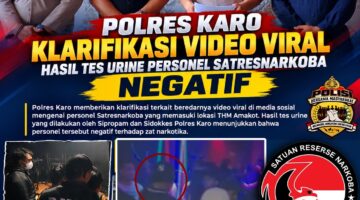 Dugaan Penggunaan Narkotika Dibantah Hasil Pemeriksaan, Polres Tanah Karo Tegaskan Tes Urine Negatif